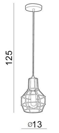 Závěsné svítidlo AZzardo Carron 1 copper AZ1659 E14 1x60W IP20 13cm měděné