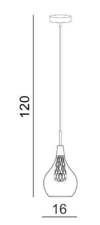 Závěsné svítidlo AZzardo Elektra 1 AZ1687 G9 1x40W IP20 16cm chromové