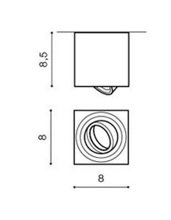 Stropní bodové přisazené svítidlo AZzardo Mini Eloy black AZ1712 GU10 1x50W IP20 8cm černé