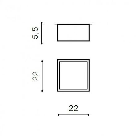 LED Stropní a nástěnné svítidlo AZzardo Monza Square 22 black 4000K AZ2270 20W 1760lm 4000K IP20 22cm hranaté černé