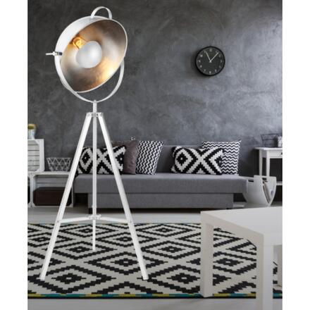 AZzardo vintage stojací lampa Toma bílá / stříbrná E27 AZ2378