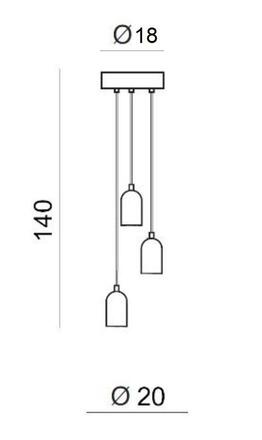 Závěsné svítidlo AZzardo Volta 3 AZ2385 E27 3x40W IP20 20cm betonové