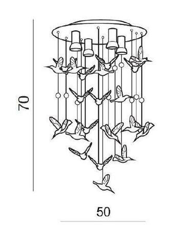 Závěsné svítidlo AZzardo Birds AZ2449 GU10 4x40W IP20 50cm chromové