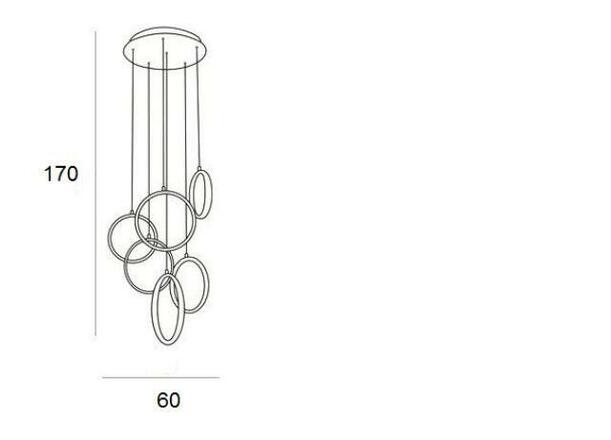 LED Závěsné svítidlo AZzardo Olimp AZ2450 80W 6720lm 3000K IP20 60cm chromové