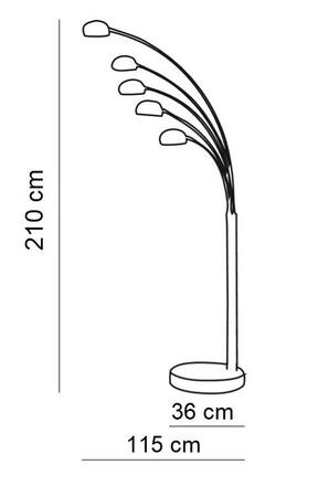 AZzardo Palp stojací lampa 5x E14 40W 210cm IP20, bronzová patina AZ2623