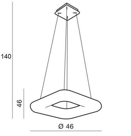 LED Závěsné svítidlo AZzardo Donut Square Pendant 46 CCT AZ2666 80W 6800lm 2700-6000K IP20 46cm stmívatelné s dálkovým ovládáním