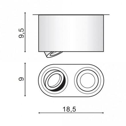 Stropní bodové přisazené svítidlo AZzardo Brant 2 white AZ2820 GU10 2x50W IP20 18cm bílé