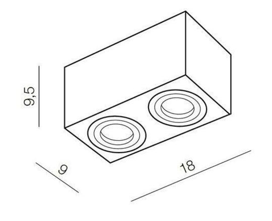 Stropní bodové přisazené svítidlo AZzardo Brant 2 square IP44 white AZ2823 GU10 2x50W IP44 18cm hranaté bílé