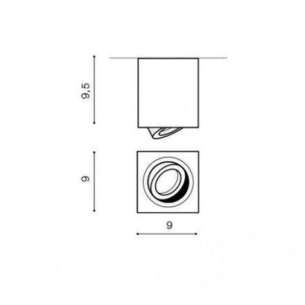 Stropní bodové přisazené svítidlo AZzardo Brant Square white AZ2824 GU10 1x50W IP20 9cm bílé