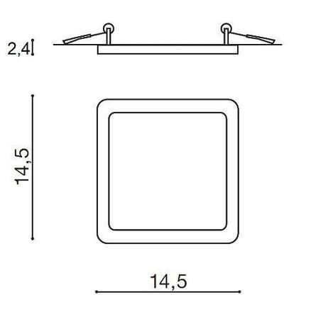 LED Stropní zápustné bodové svítidlo AZzardo Slim 15 Square 3000K IP44 white AZ2837 12W 1000lm 3000K IP44 14,5cm čtvercové bílé