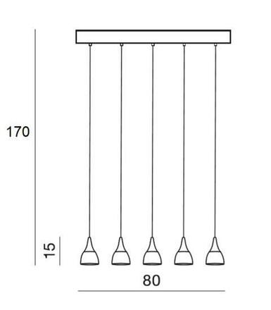 LED Závěsné svítidlo AZzardo Dalmatia 5 white AZ2848 25W 1500lm 3000K IP20 80cm bílé