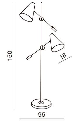 AZzardo stojací lampa Kaja bílá 2x E14 AZ2863