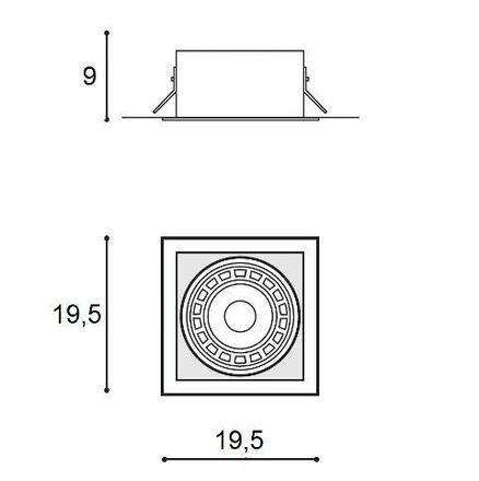 Stropní zápustné bodové svítidlo AZzardo Nova 1 white/white AZ2870 GU10+ADAP111/ES111 1x40/1x50W IP20 19,5cm bílé