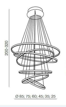 LED Závěsné svítidlo AZzardo Wheel 6 Long Dimm black AZ2923 140W 8400lm 3000K IP20 85cm stmívatelné černé