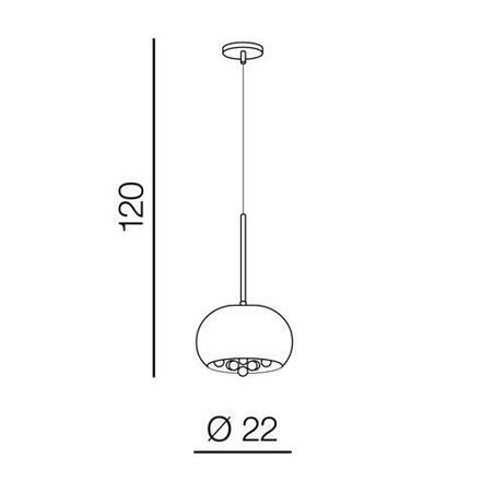 Závěsné svítidlo AZzardo Burn 1 AZ3082 G9 1x40W IP20 22cm chromové