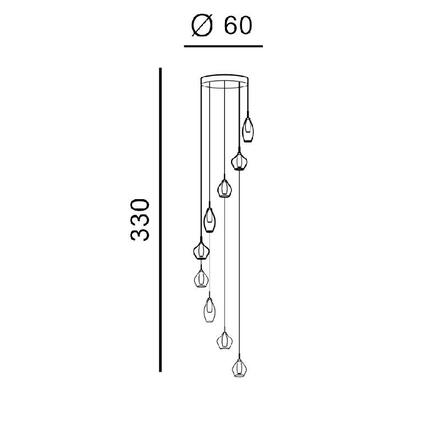 Závěsné svítidlo AZzardo Amber Milano 9 clear AZ3102 G9 9x40W IP20 50cm čiré