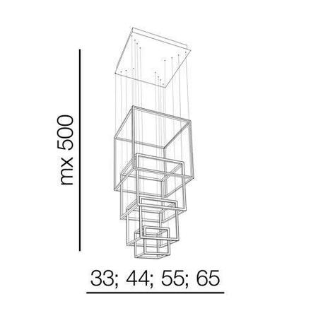 LED Závěsné svítidlo AZzardo Opera XL black AZ3139 329W 19740lm 3000K IP20 65cm černé