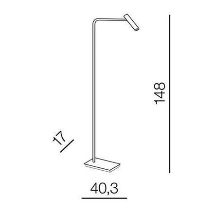 LED Stojací lampa AZzardo Fler black AZ3202 3W 255lm 3000K IP20 40,3cm černá