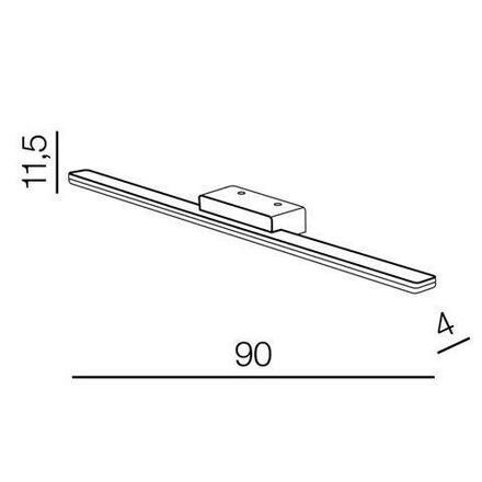 LED Koupelnové nástěnné svítidlo AZzardo Epsilon 90 3000K black AZ3349 18W 1530lm 3000K IP44 90cm černé