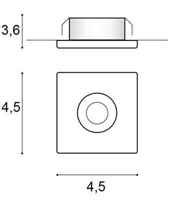 LED Stropní podhledové svítidlo AZzardo Fill 5W S 3000K white AZ3377 5W 425lm 3000K IP20 4,5cm hranaté bílé