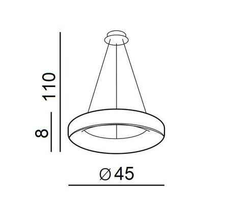 AZzardo Sovana SMART závěsné svítidlo LED 40W 2200lm 3000-6500K 45cm kulaté IP20, šedé AZ3444