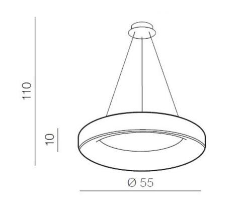 AZzardo Sovana SMART závěsné svítidlo LED 50W 4000lm 3000-6500K 55cm kulaté IP20, černé