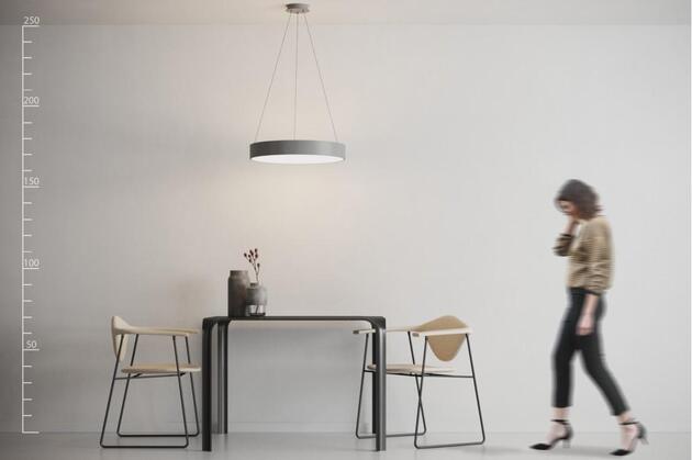 AZzardo Sovana SMART závěsné svítidlo LED 50W 4000lm 3000-6500K 55cm kulaté IP20, šedé