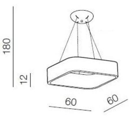 AZzardo Solvent S SMART závěsné svítidlo LED 42W 3360lm 3000-6000K 60cm hranaté IP20, šedé + ovladač