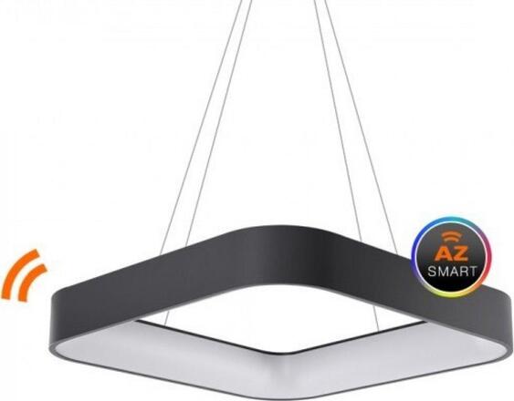 AZzardo Solvent S SMART závěsné svítidlo LED 64W 5120lm 3000-6000K 80cm hranaté IP20, šedé + ovladač