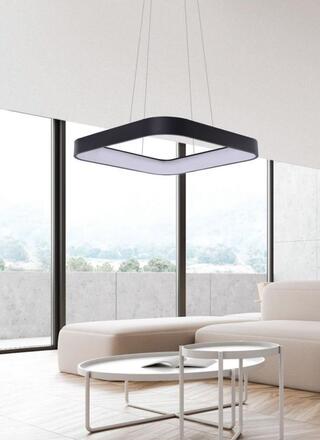 AZzardo Solvent S SMART závěsné svítidlo LED 97W 4885lm 3000-6000K 110cm hranaté IP20, bílé + ovladač