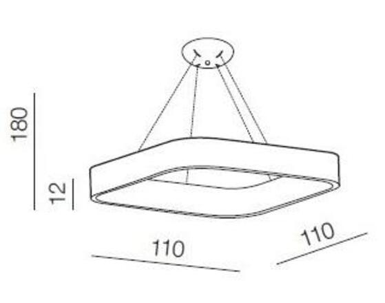 AZzardo Solvent S SMART závěsné svítidlo LED 97W 4885lm 3000-6000K 110cm hranaté IP20, bílé + ovladač