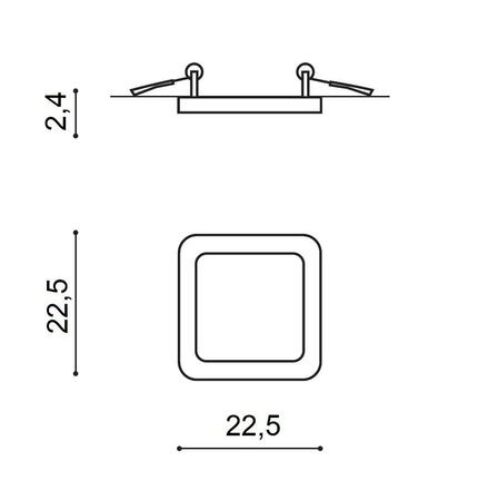 AZzardo AZ4169 podhledové svítidlo SLIM 22 SQUARE 3000K IP44 černá