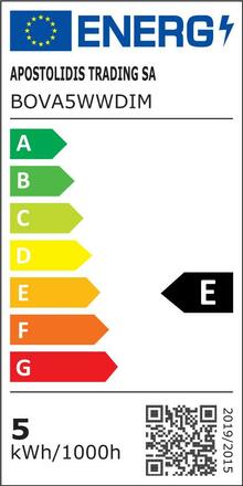 ACA Lighting LED FILAMENT E14 DIM G45 5W 2700K 230V 680lm RA80 BOVA5WWDIM