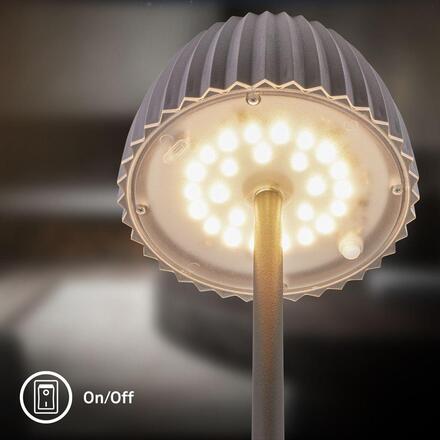 BRILONER Loca stojanová lampa - 8W, 800lm, LED, dotykový vypínač, stmívatelná, teplá bílá, antracit 1625015