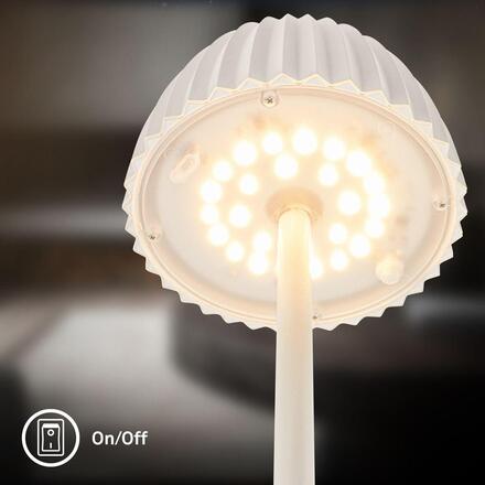 BRILONER Loca stojanová lampa - 8W, 800lm, LED, dotykový vypínač, stmívatelná, teplá bílá, starobílá 1625016