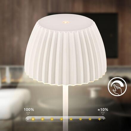 BRILONER Loca stojanová lampa - 8W, 800lm, LED, dotykový vypínač, stmívatelná, teplá bílá, starobílá 1625016