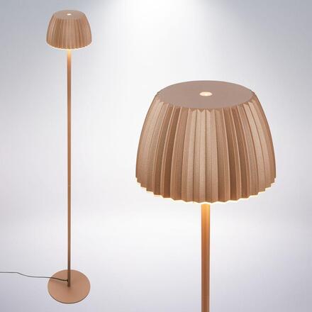 BRILONER Loca stojanová lampa - 8W, 800lm, LED, dotykový vypínač, stmívatelná, teplá bílá, kávová 1625017