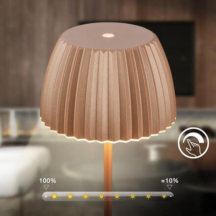 BRILONER Loca stojanová lampa - 8W, 800lm, LED, dotykový vypínač, stmívatelná, teplá bílá, kávová 1625017