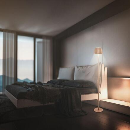 BRILONER Loca stojanová lampa - 8W, 800lm, LED, dotykový vypínač, stmívatelná, teplá bílá, kávová 1625017