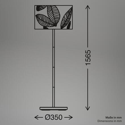 BRILONER Mata stojanová lampa, dekor s lístky, nožní vypínač, kávová barva 1853014