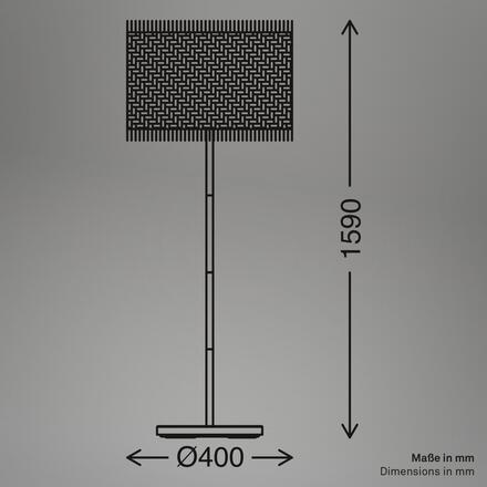 BRILONER Borra stojanová lampa, stínidlo ze slámy, nožní vypínač, přírodní 1854014