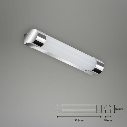 BRILONER LED nástěnné svítidlo do koupelny 35,2 cm 8W 720lm chrom IP44 BRI 2051-018