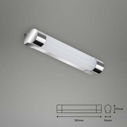 BRILONER LED nástěnné svítidlo do koupelny 35,2 cm 8W 720lm chrom IP44 BRI 2051018