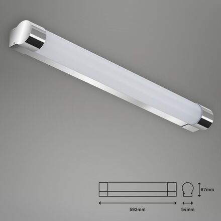 BRILONER LED nástěnné svítidlo 59,2 cm 10W 1200lm chrom IP44 BRI 2051118