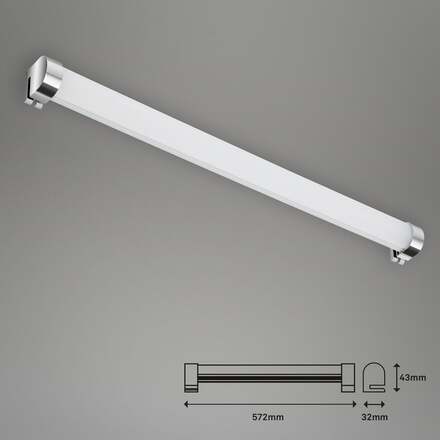 BRILONER LED svítidlo k zrcadlu 57,2 cm 10W 1200lm chrom IP44 BRI 2062018