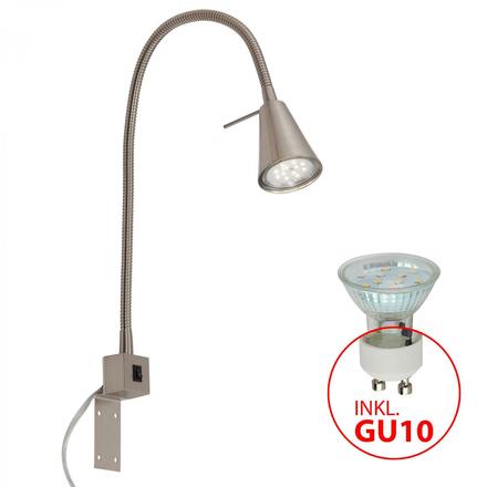 BRILONER Flexibilní nástěnné svítidlo 40,3 cm 1xGU10 5W 400lm matný nikl BRI 2080-012