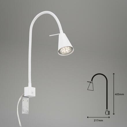 BRILONER Flexibilní nástěnné svítidlo 40,3 cm 1xGU10 5W 400lm bílé BRI 2080-016