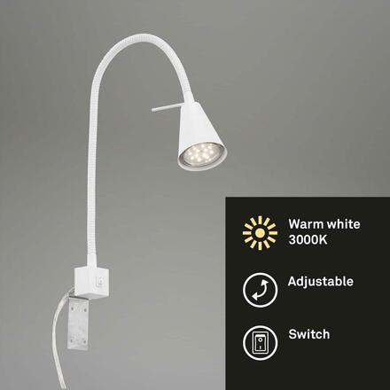 BRILONER Flexibilní nástěnné svítidlo 40,3 cm 1xGU10 5W 400lm bílé BRI 2080-016