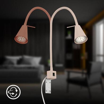 BRILONER Tuso Bett lampa na čtení - 4,7W, 400lm, LED, vypínač, nastavitelná, béžová 2080011