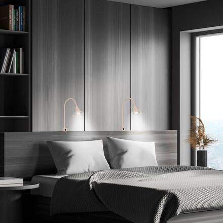 BRILONER Tuso Bett lampa na čtení - 4,7W, 400lm, LED, vypínač, nastavitelná, béžová 2080011